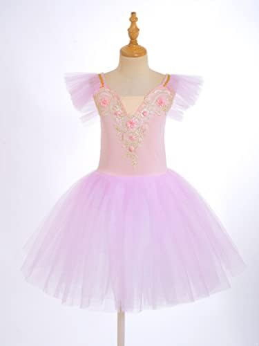 Loyan Çocuk Kız Bale Dans Elbise Tutu Etekli Mayoları Kuğu Gölü Balerin Prenses Performans Kostüm Karnaval