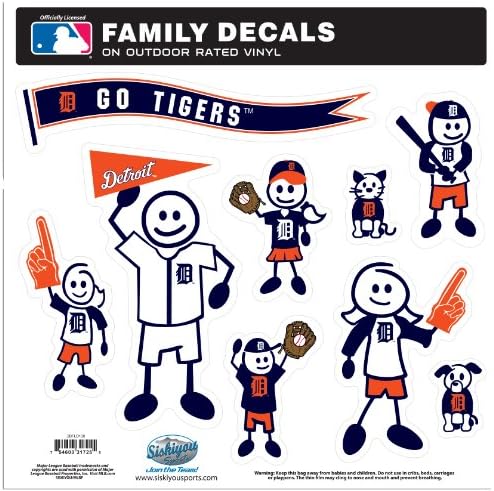 Siskiyou Spor MLB Detroit Tigers Büyük Aile Çıkartma Seti