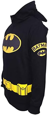 DC Batman Küçük ve Büyük Çocuklar Süper Kahraman Fermuarlı kapüşonlu kıyafet
