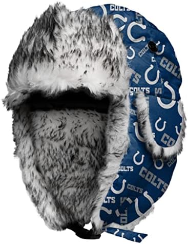 FOCO erkek NFL Takım Logosu Kış Tekrar Baskı Wordmark Trapper Şapka W Kulak Kapakları