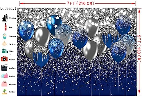 Dudaacvt Kraliyet Mavi Glitter Zemin Doğum Günü Düğün Balo Mezuniyet Fotoğraf Arka Plan Parti Glitter Mavi Balon Parti