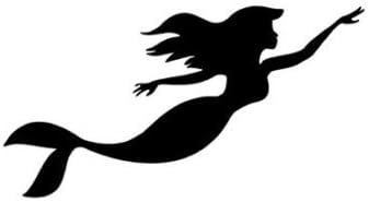 Küçük Denizkızı Yüzme Siyah Çıkartması vinil yapışkan / Otomobil Kamyon Van Duvarlar Dizüstü / Siyah / 5. 5x3 inç