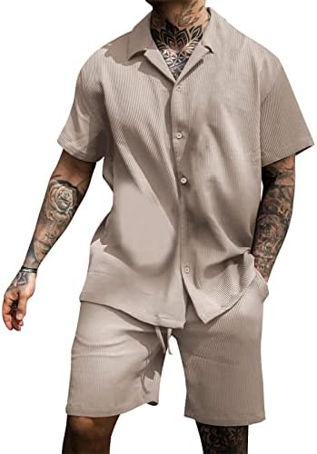 Bmısegm Yaz Erkek T Shirt erkek Yaz Nefes Kırışıklık Karşıtı Iki Parçalı Nefes Takım Elbise Haddelenmiş Kollu Gömlek