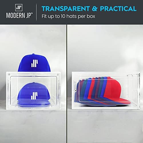 Beyzbol Şapkaları için Modern JP Şapka Düzenleyici (2'li Paket) - Şeffaf Şapka Ekranı, Birinci Sınıf Şapka Saklama