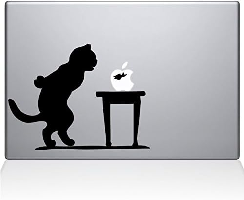 Çıkartma Gurusu 0215-MAC-15X-LB Kedi ve Balık Kasesi MacBook Çıkartma Vinil Çıkartması-15 MacBook Pro ( ve Daha
