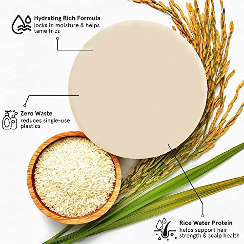 Leafinty Pirinç Suyu Şampuanı ve Saç Kremi-Saç Büyümesi için 2'si 1 arada Fermente Pirinç Şampuanı Çubuğu / Kuru Saça