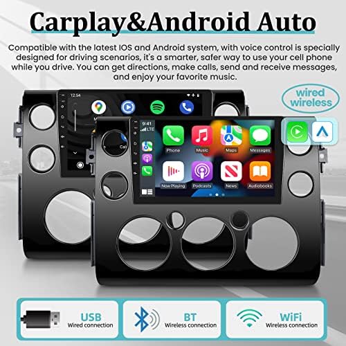 2 + 32G Kablosuz Carplay araba android müzik seti Toyota FJ Cruiser 2007-2014 için Apple Araba Oyun ve Android Otomatik