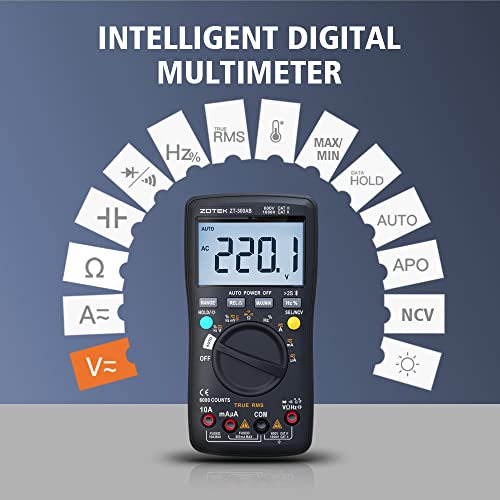 ZOTEK ZT-300AB Bluetooth Dijital Multimetre True RMS Test Cihazı Otomatik Mod / Otomatik Değişen 6000 Sayım Ölçer