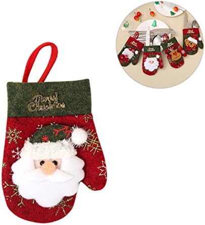 ABOOFAN 3 adet Çanta İyilik Çatal Noel Şekilli Çatal Tatil Yemeği Desen Goodie Tutucu Mini Hediye Dekorları Sahipleri