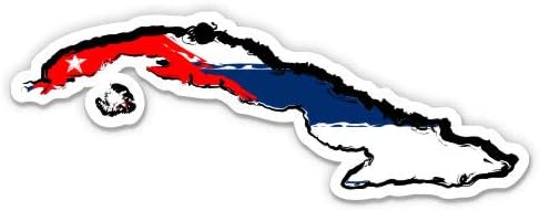 Küba Ülke Şekli Küba Bayrağı-3 vinil yapışkan-Araba Laptop için Su Şişesi Telefon Su Geçirmez Çıkartma