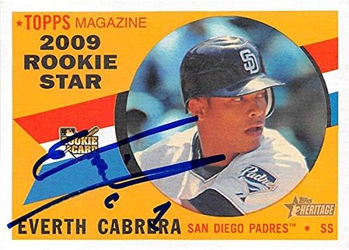 İmza Deposu 637837 Everth Cabrera İmzalı Beyzbol Kartı-San Diego Padres 2009 Topps Mirası-No. 568 Çaylak Yıldız