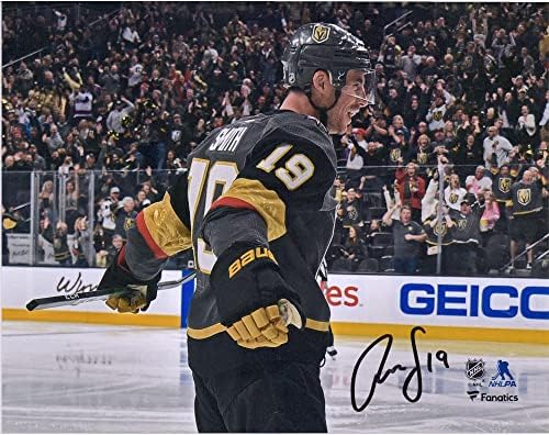 Reilly Smith Vegas Altın Şövalyeleri İmzalı 8 x 10 Siyah Forma Gol Kutlaması Fotoğrafı-İmzalı NHL Fotoğrafları
