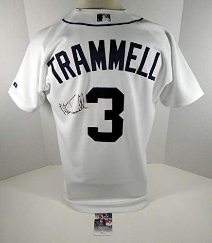 2004 Detroit Tigers Alan Trammell 3 Oyunu Yayınlandı Pos Kullanılmış Beyaz Forma Otomatik JSA - Oyun Kullanılmış
