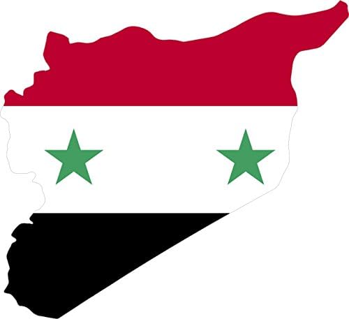Suriye İçinde Bayraklı harita 4x4. 5 Sticker Çıkartma kalıp Kesim Vinil Yapımı ve ABD'de Sevk